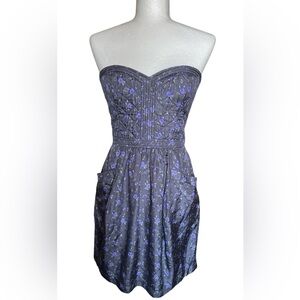 Rebecca Taylor Silk Strapless Mini Dress S